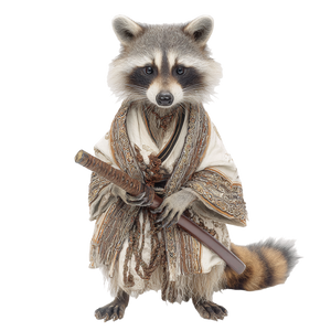 Samurai Raccoon V3 Vinyl Car Decal Sticker – Waterproof & UV-Resistant 6.826666666666667"