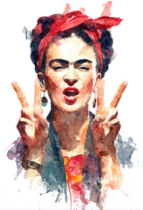 Frida Kahlo Watercolor Vinyl Car Decal Sticker – Waterproof & UV-Resistant 4.373333333333333"