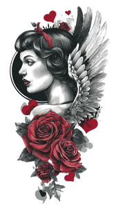 Winged Woman Tattoo Vinyl Car Decal Sticker – Waterproof & UV-Resistant 4.8533333333333335"