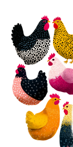 Colorful Patterned Chickens V4 Vinyl Car Decal Sticker – Waterproof & UV-Resistant 10.2