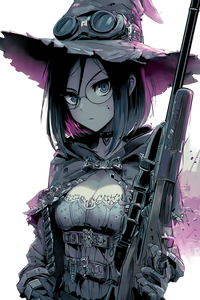 Steampunk Huntress Vinyl Car Decal Sticker – Waterproof & UV-Resistant 8.96"