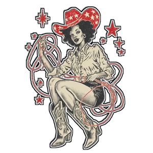 Vintage Cowgirl Art Vinyl Car Decal Sticker – Waterproof & UV-Resistant 3.4133333333333336" Vintage Cowgirl Art Vinyl Car Decal Sticker – Waterproof & UV-Resistant 3.4133333333333336"