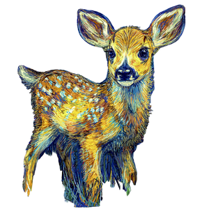 Cartoon Baby Deer Vinyl Car Decal Sticker – Waterproof & UV-Resistant 3.4133333333333336"