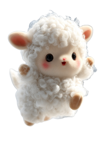 Fluffy Cloud Sheep V3 Vinyl Car Decal Sticker – Waterproof & UV-Resistant 8.96"