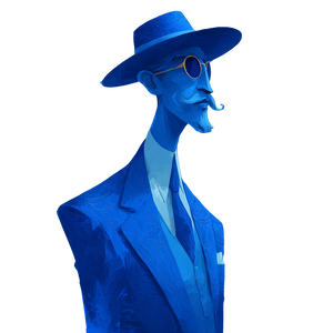 Blue Gentleman Vinyl Car Decal Sticker – Waterproof & UV-Resistant 3.4133333333333336"