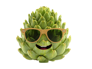 Smiling Artichoke Vinyl Car Decal Sticker – Waterproof & UV-Resistant 6.1866666666666665"