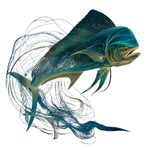 Mahi-Mahi Design Vinyl Car Decal Sticker – Waterproof & UV-Resistant 6.826666666666667"