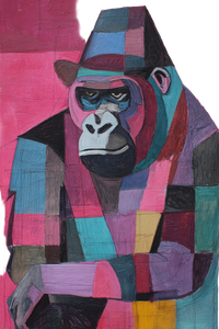 Modigliani Gorilla Vinyl Car Decal Sticker – Waterproof & UV-Resistant 8.96"