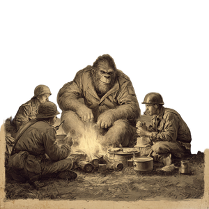 Sasquatch At Campfire Vinyl Car Decal Sticker – Waterproof & UV-Resistant 6.826666666666667"