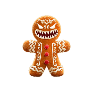 Evil Gingerbread Man Vinyl Car Decal Sticker – Waterproof & UV-Resistant 3.4133333333333336"
