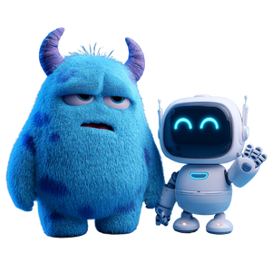 Tired Monster Energetic Robot Vinyl Car Decal Sticker – Waterproof & UV-Resistant 3.4133333333333336"