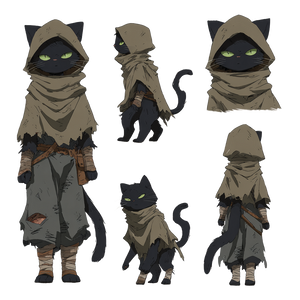 Anthropomorphic Cat Ruins Vinyl Car Decal Sticker – Waterproof & UV-Resistant 3.4133333333333336"