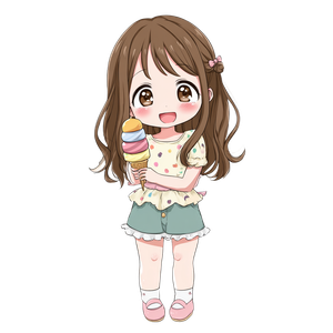 Kawaii Ice Cream Girl Vinyl Car Decal Sticker – Waterproof & UV-Resistant 3.4133333333333336"