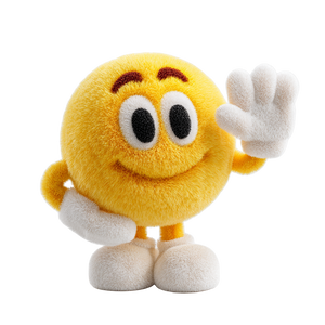 Smiling Plush Emoji Vinyl Car Decal Sticker – Waterproof & UV-Resistant 6.826666666666667"