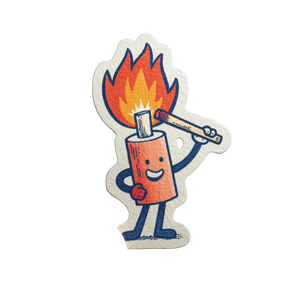 Smiling Matchstick Ignites Vinyl Car Decal Sticker – Waterproof & UV-Resistant 3.4133333333333336"
