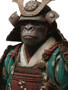Samurai Ape Portrait V2 Vinyl Car Decal Sticker – Waterproof & UV-Resistant 8.213333333333333"