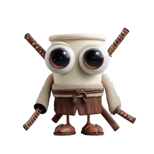 Samurai Coffee Cup Vinyl Car Decal Sticker – Waterproof & UV-Resistant 3.4133333333333336"