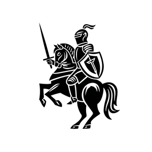 Medieval Knight Icon V4 Vinyl Car Decal Sticker – Waterproof & UV-Resistant 3.4133333333333336"