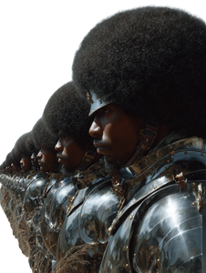 Armored Men Afros Vinyl Car Decal Sticker – Waterproof & UV-Resistant 4.1066666666666665"