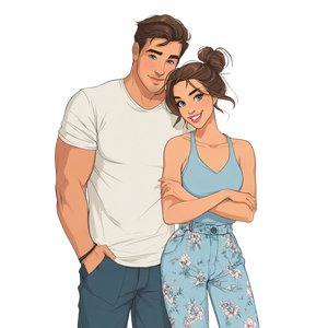Romantic Cartoon Couple V4 Vinyl Car Decal Sticker – Waterproof & UV-Resistant 3.4133333333333336"