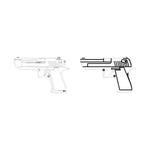 Vector Pistol Icon Vinyl Car Decal Sticker – Waterproof & UV-Resistant 3.4133333333333336"