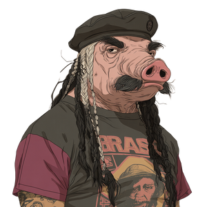 Hip Hop Pig Vinyl Car Decal Sticker – Waterproof & UV-Resistant 3.4133333333333336"