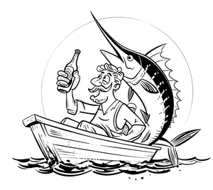 Old Sailor Fishing Vinyl Car Decal Sticker – Waterproof & UV-Resistant 3.4133333333333336"