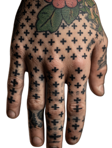 Geometric Hand Tattoo Vinyl Car Decal Sticker – Waterproof & UV-Resistant 8.213333333333333"