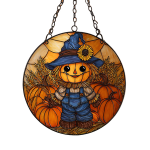 Cheerful Scarecrow Suncatcher Vinyl Car Decal Sticker – Waterproof & UV-Resistant 3.4133333333333336"
