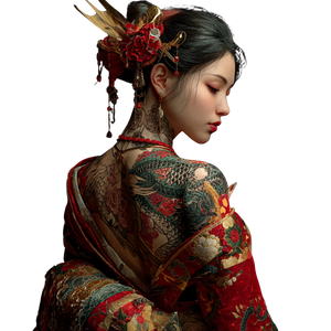 Dragon Geisha Vinyl Car Decal Sticker – Waterproof & UV-Resistant 3.4133333333333336"
