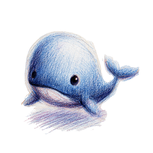 Cute Whale Illustration Vinyl Car Decal Sticker – Waterproof & UV-Resistant 3.4133333333333336"