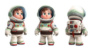 Fantastical Spacesuit Boy Vinyl Car Decal Sticker – Waterproof & UV-Resistant 2.72"