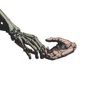 Skeleton Hand Reach Vinyl Car Decal Sticker – Waterproof & UV-Resistant 3.4133333333333336"