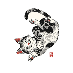 Playful Iruzumi Cat Vinyl Car Decal Sticker – Waterproof & UV-Resistant 3.4133333333333336"