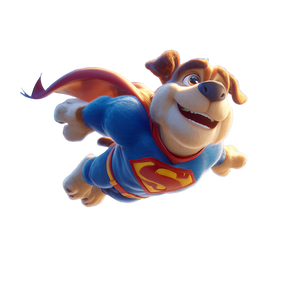 Superdog In Flight V2 Vinyl Car Decal Sticker – Waterproof & UV-Resistant 3.4133333333333336"