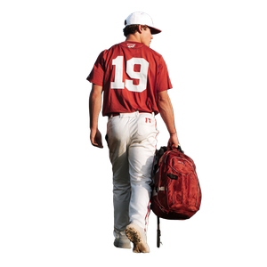 Baseball Player Walking Vinyl Car Decal Sticker – Waterproof & UV-Resistant 3.4133333333333336"