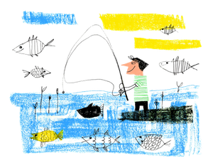 Fishing Man V4 Vinyl Car Decal Sticker – Waterproof & UV-Resistant 6.1866666666666665"