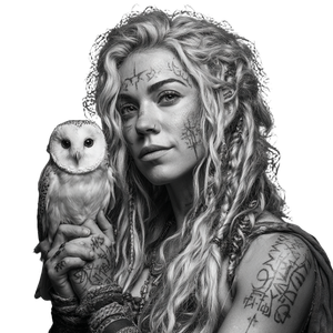 Viking Owl Keeper Vinyl Car Decal Sticker – Waterproof & UV-Resistant 3.4133333333333336"