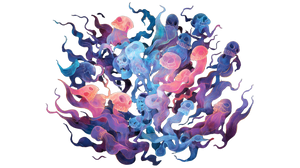 Dancing Ectoplasm Spirits Vinyl Car Decal Sticker – Waterproof & UV-Resistant 5.4