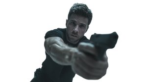 Intense Gunman Standoff Vinyl Car Decal Sticker – Waterproof & UV-Resistant 2.72"