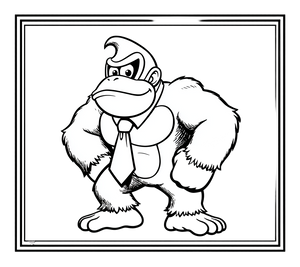 Donkey Kong Coloring Vinyl Car Decal Sticker – Waterproof & UV-Resistant 3.4133333333333336"