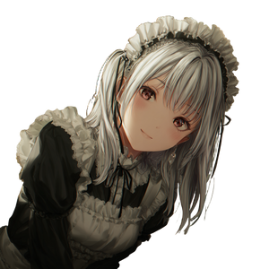 Silver Haired Maid Vinyl Car Decal Sticker – Waterproof & UV-Resistant 3.4133333333333336"