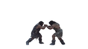 Neanderthal Wrestling Match Vinyl Car Decal Sticker – Waterproof & UV-Resistant 2.72"