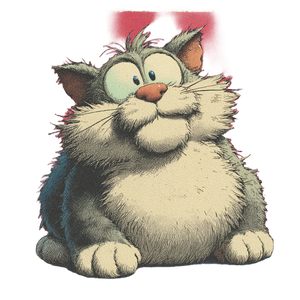 Fat Kitten Cartoon Vinyl Car Decal Sticker – Waterproof & UV-Resistant 3.4133333333333336"