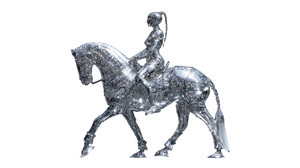 Silver Knight Rider Vinyl Car Decal Sticker – Waterproof & UV-Resistant 2.72"