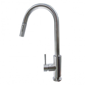Flow-MaX Stainless Steel Kitchen Faucet | Pull Down Spout | Easy Install | Stream or Spray | Single Lever Flow-MaX Stainless Steel Kitchen Faucet | Pull Down Spout | Easy Install | Stream or Spray | Single Lever