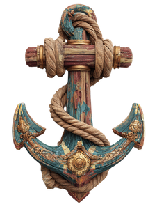Vintage Wooden Anchor Vinyl Car Decal Sticker – Waterproof & UV-Resistant 8.213333333333333"
