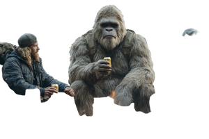 Sasquatch Campfire Scene Vinyl Car Decal Sticker – Waterproof & UV-Resistant 2.986666666666667"