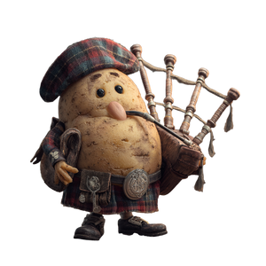 Potato Bagpiper Vinyl Car Decal Sticker – Waterproof & UV-Resistant 3.4133333333333336"