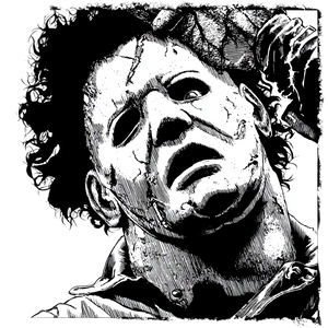 Vintage Leatherface Art Vinyl Car Decal Sticker – Waterproof & UV-Resistant 3.4133333333333336"